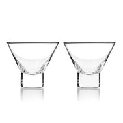 Heavy Base Crystal Martini Glasses by Viski (set of 2) - alternate angle