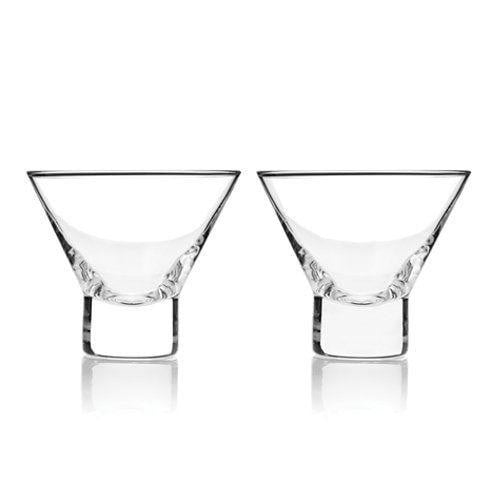 Heavy Base Crystal Martini Glasses by Viski (set of 2) - alternate angle