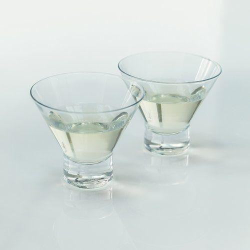 Heavy Base Crystal Martini Glasses by Viski (set of 2) - in use