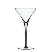 Single Spiegelau Willsberger 9.2 oz martini glass profile on white