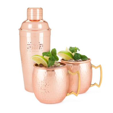 Drinkware - Moscow Mule Set - Hammered Copper By Twine