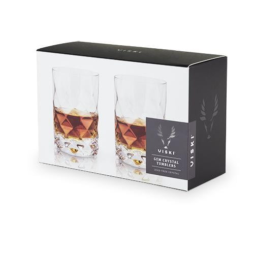 Whiskey Glasses - Raye Gem Crystal Tumblers by Viski (set of 2) - The Bar Warehouse