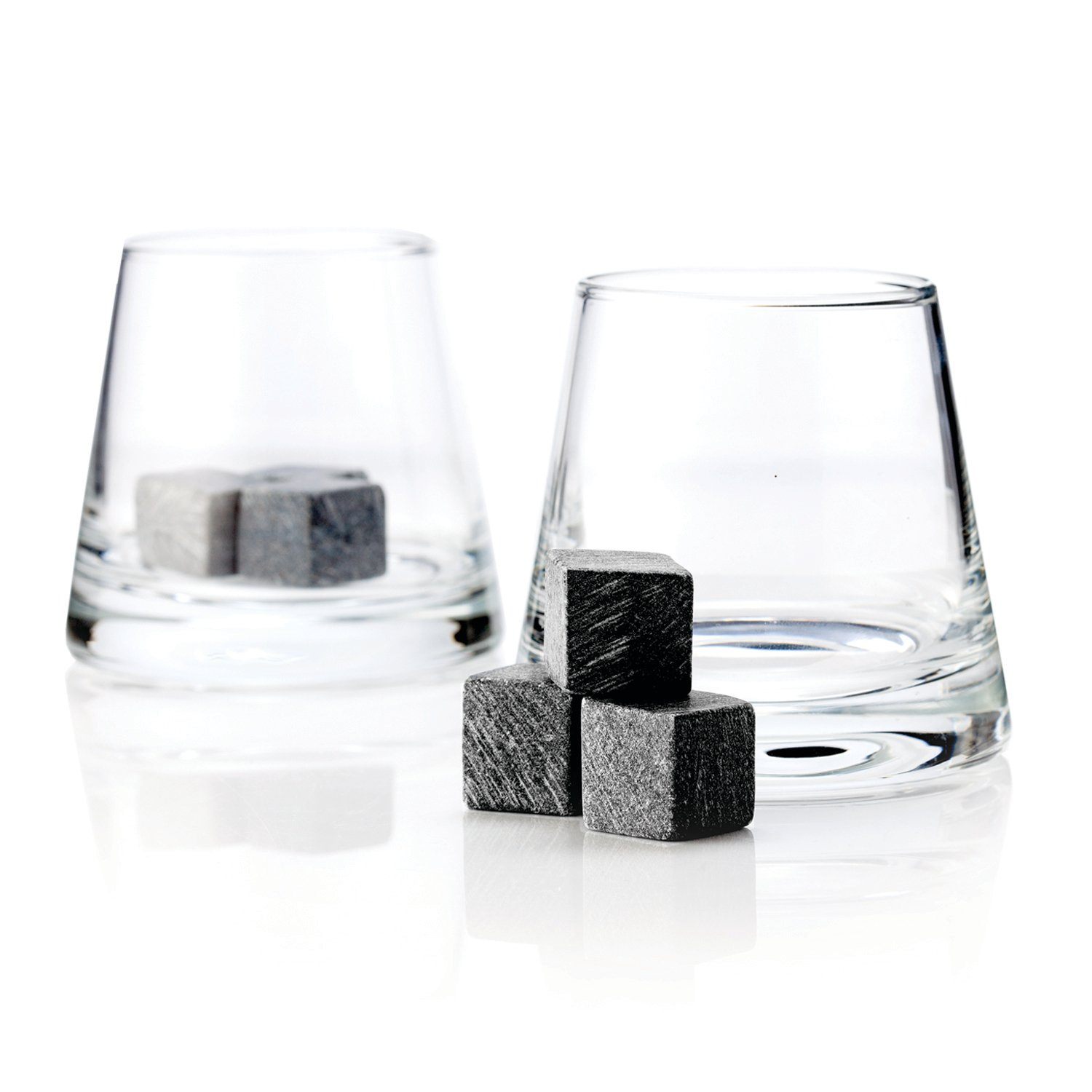 Glacier Rocks 8-Piece Soapstone Cube and Tumbler Set by Viski - detail view