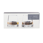 Glacier Rocks 8-Piece Soapstone Cube and Tumbler Set by Viski - in use