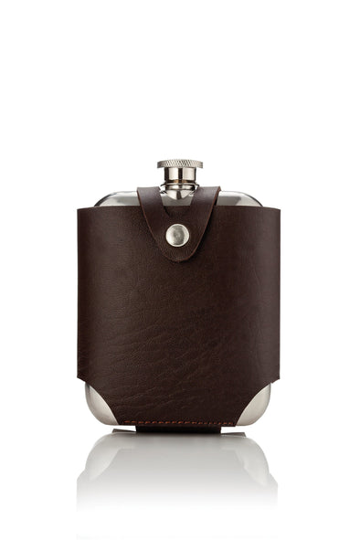 Flask w/ leather case - Admiral by Viski - The Bar Warehouse