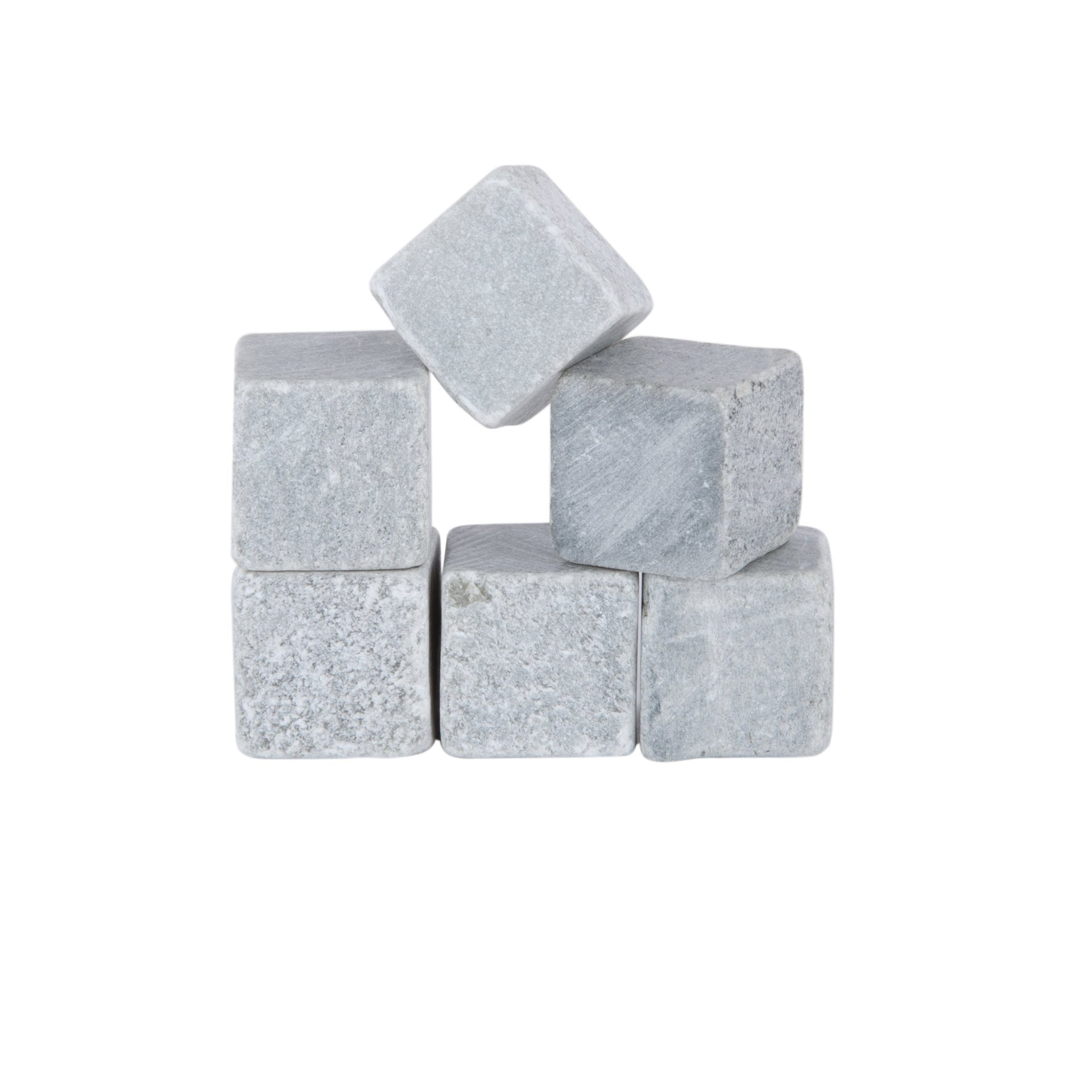 Glacier Rocks Soapstone Cubes, Set of 6 by Viski - detail view