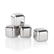 Glacier Rocks Small Cubes in Stainless Steel, Set of 4 by Viski - detail view