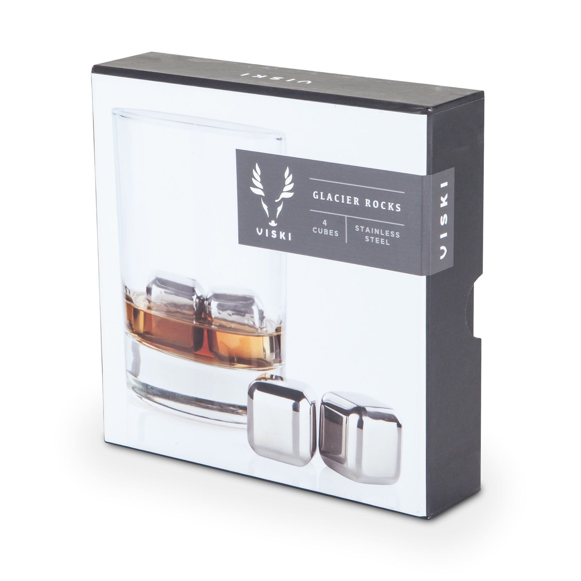 Glacier Rocks Small Cubes in Stainless Steel, Set of 4 by Viski - in use