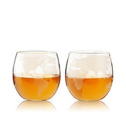 Globe Whiskey Tumblers Set of 2 By Viski barware