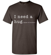 Whiskey T Shirt - I Need a Huge Glass of Bourbon - in use