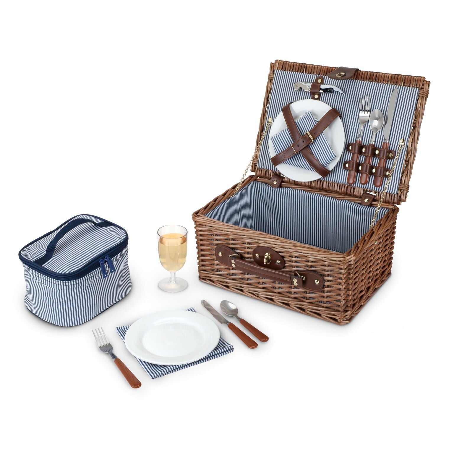 Newport Wicker Picnic Basket Set by Twine - alternate angle