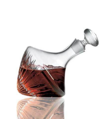 Whiskey Decanter - Orbital Beveled Crystal by Ravenscroft lead-free crystal