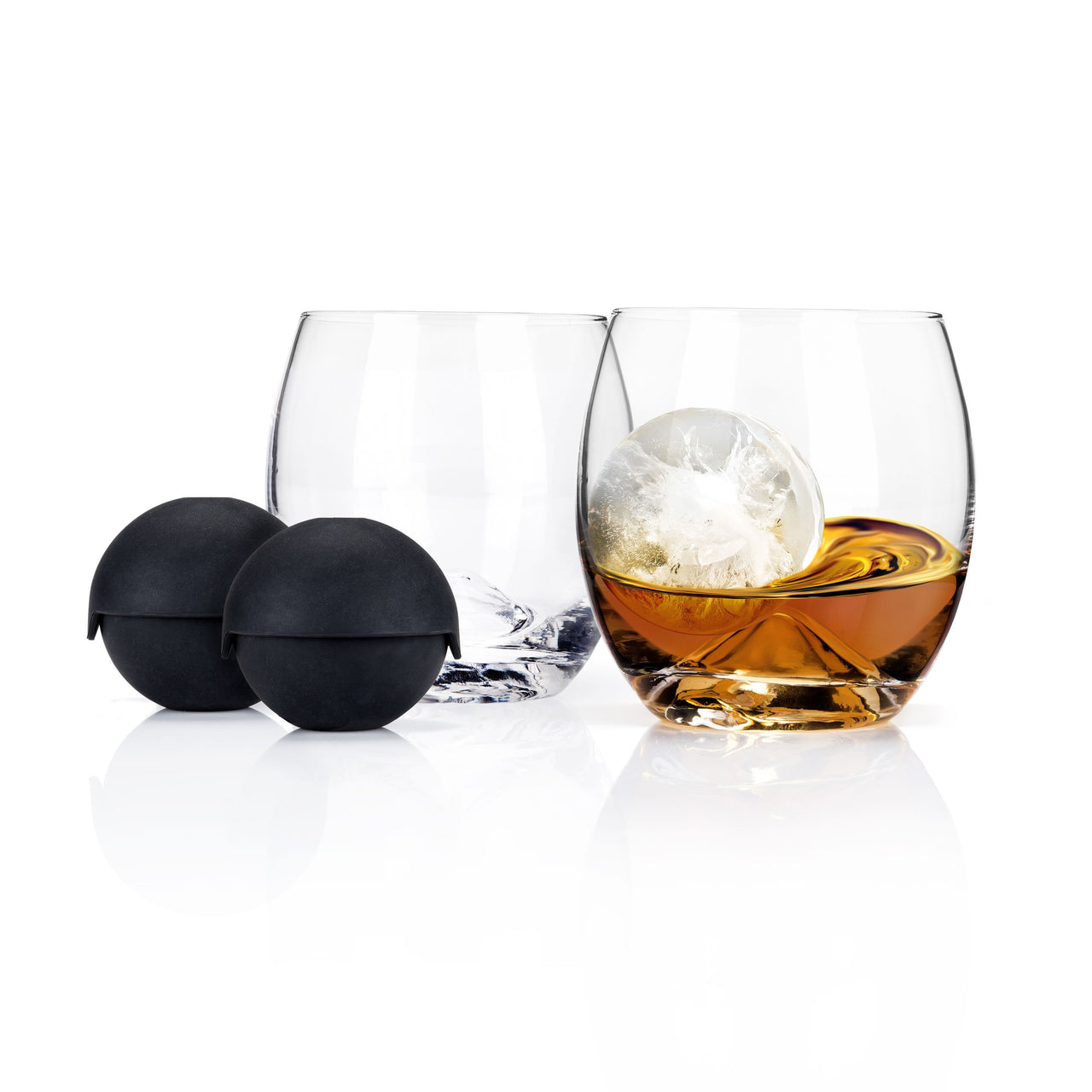 Glacier 4-Piece Ice Sphere Mold and Glasses Set by Viski - detail view