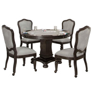 Sunset Trading 5 Piece Vegas 48" Round Dining and Poker Table Set with Reversible Game Top - hero view