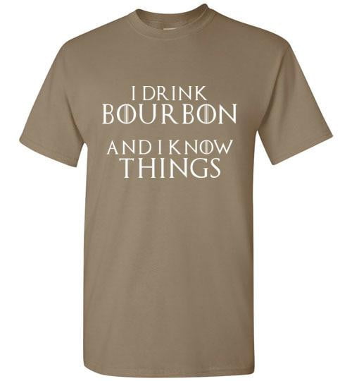 Whiskey T-Shirt - I Drink Bourbon And I Know Things - Dark - detail view