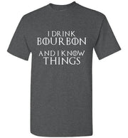 Whiskey T-Shirt - I Drink Bourbon And I Know Things - Dark - lifestyle shot