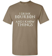 Whiskey T-Shirt - I Drink Bourbon And I Know Things - Dark - detail view
