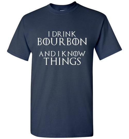 Whiskey T-Shirt - I Drink Bourbon And I Know Things - Dark - angle 7